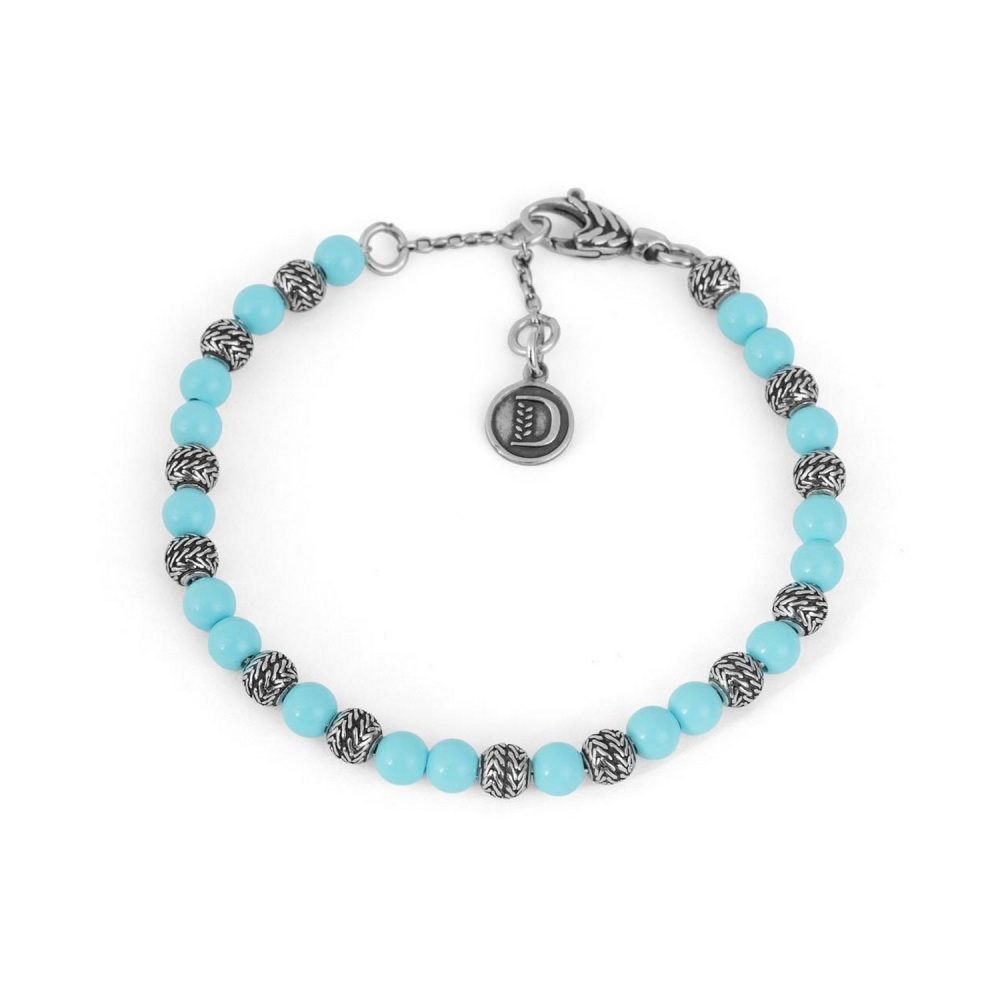 BRACCIALE CHICCHI DI TESORO CON TURCHESE – 6mm