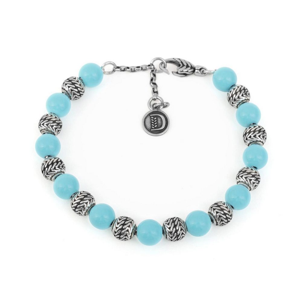 BRACCIALE CHICCHI DI TESORO CON TURCHESE – 8mm