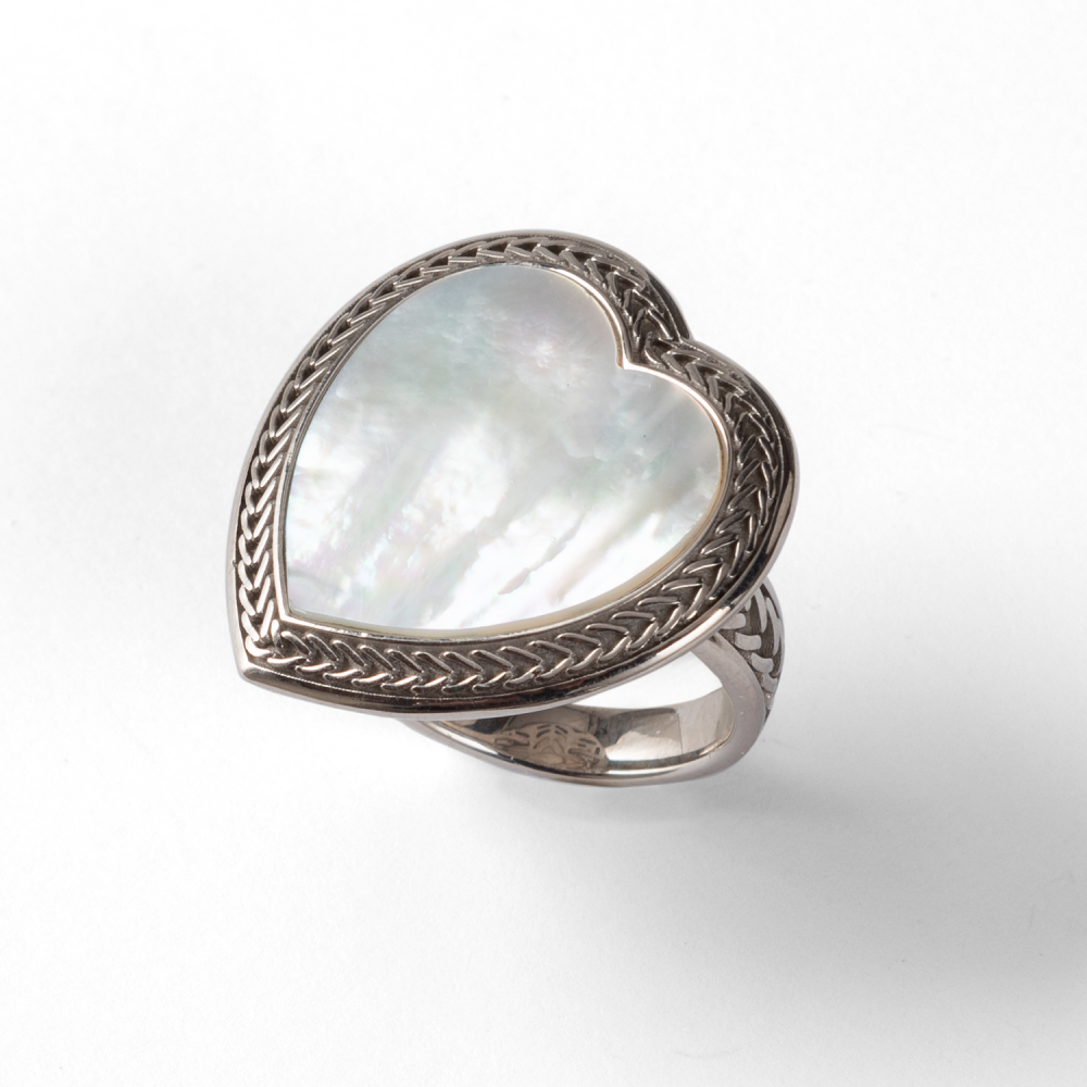ANELLO CUORE MADREPERLA