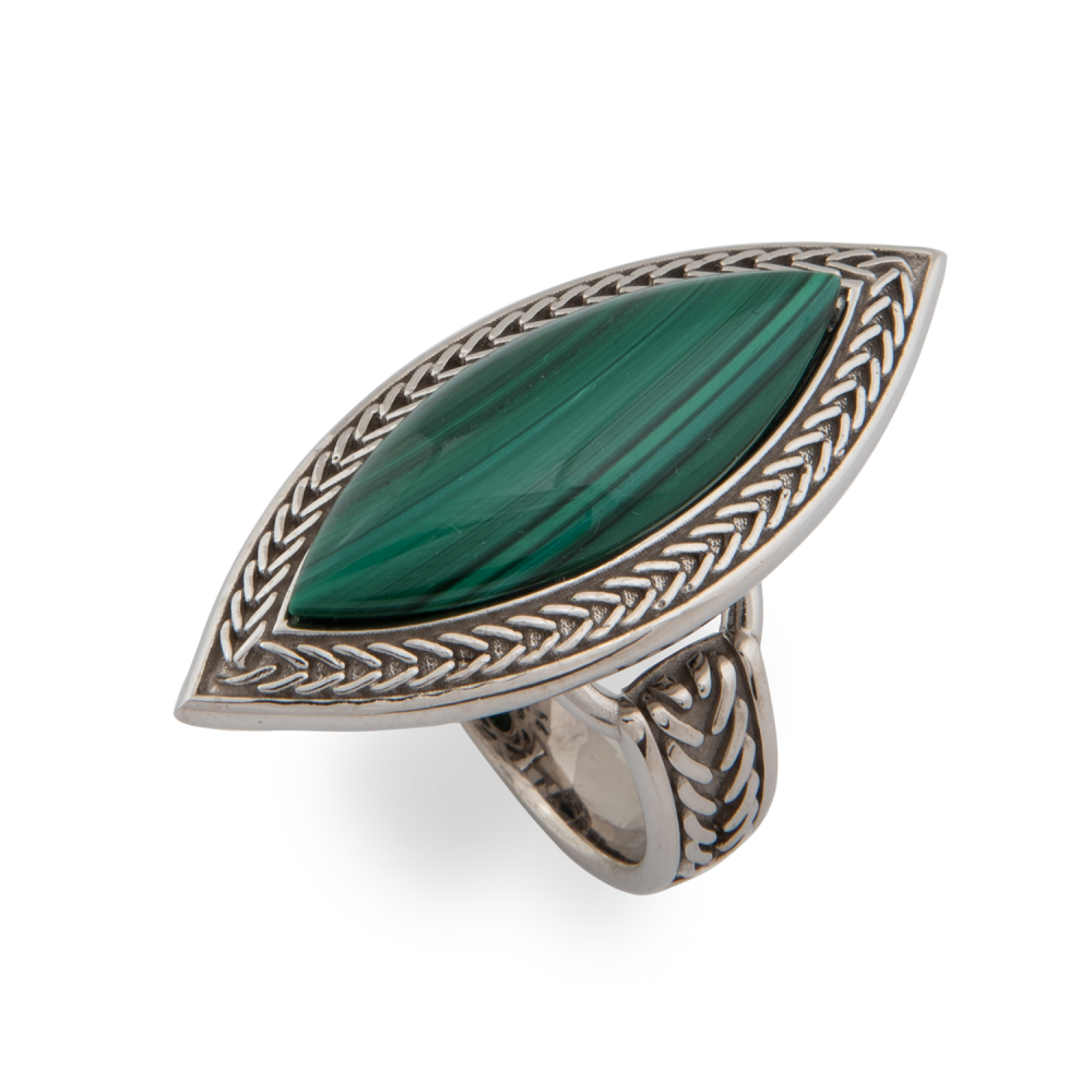 ANELLO NAVETTE MALACHITE
