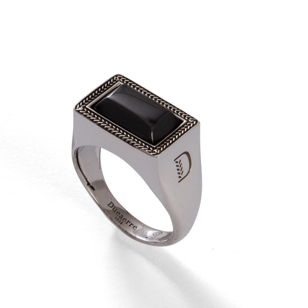 ANELLO CHEVALIER RETTANGOLO ONICE