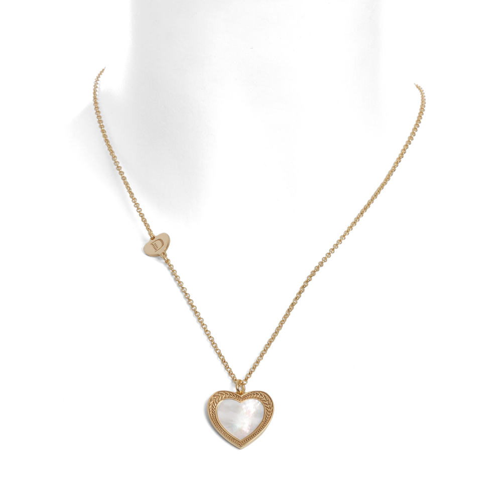COLLANA CUORE MADREPERLA DORATO
