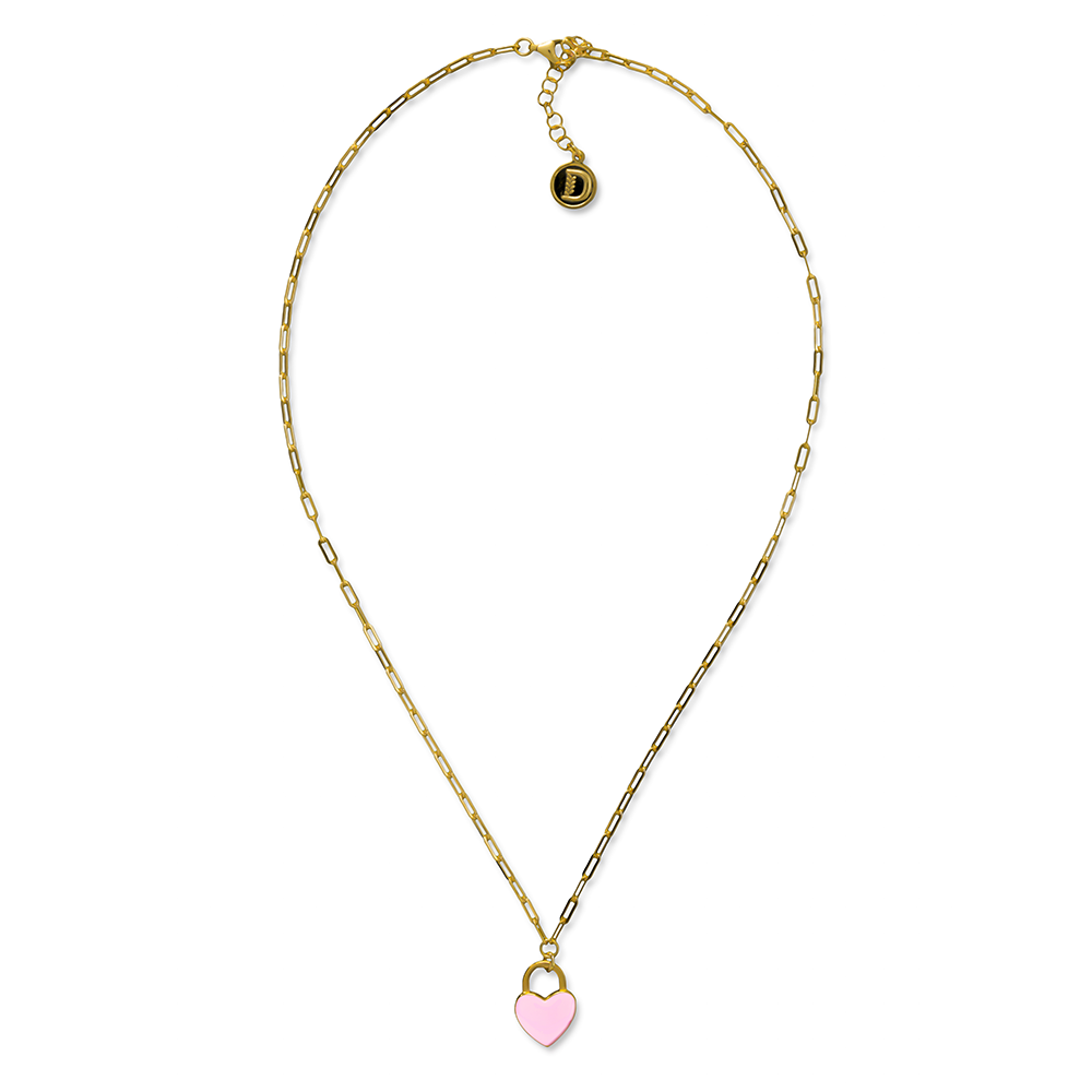 COLLANA PROMESSA CUORE ROSA DORATO