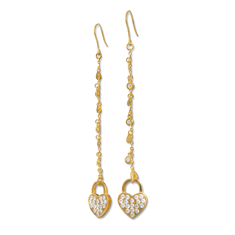 ORECCHINI PROMESSA CUORE DORATO E ZIRCONI