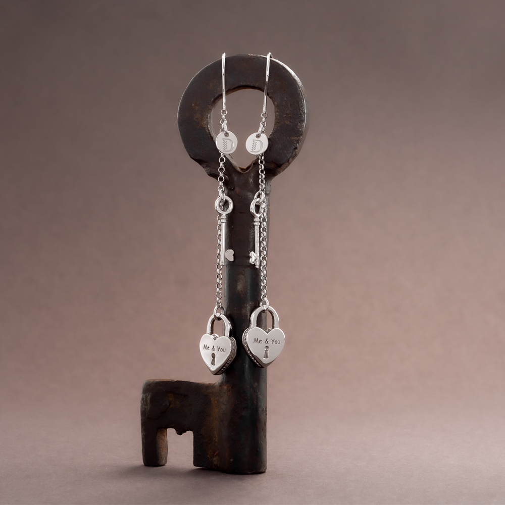 ORECCHINI PROMESSA CUORE CON CHIAVE